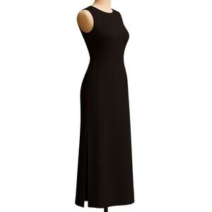 Positive Attitude Vintage Black Maxi Size 6 High Waisted Side Slits Cottagecore